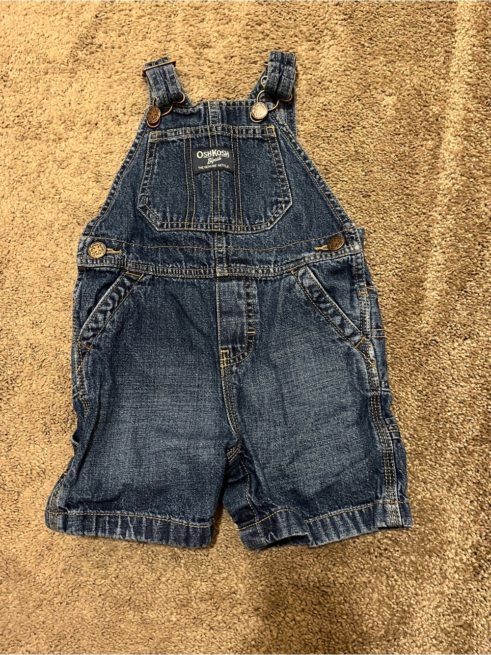 OshKosh B'gosh Dark Blue Denim Shortalls for Kids